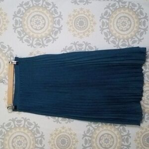 Motel Rocks plies pleated accordion teal sheer skirt small